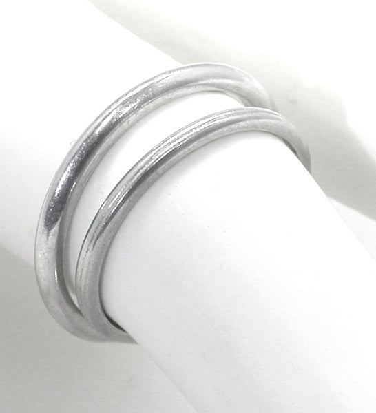 Antique Platinum Wedding Band Set