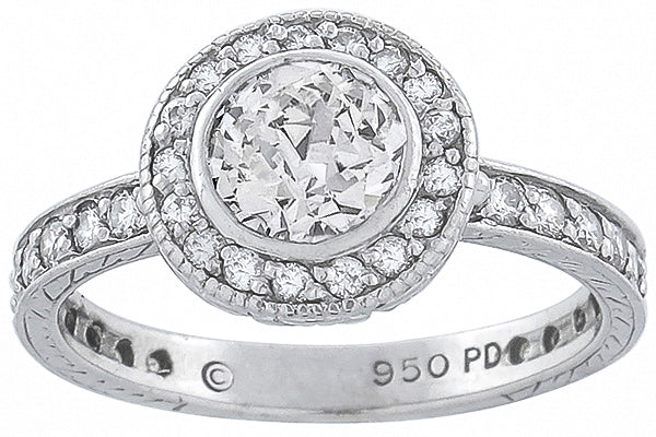 Antique Style 0.92ct Center Diamond Engagement Ring