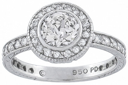 Antique Style 0.92ct Center Diamond Engagement Ring