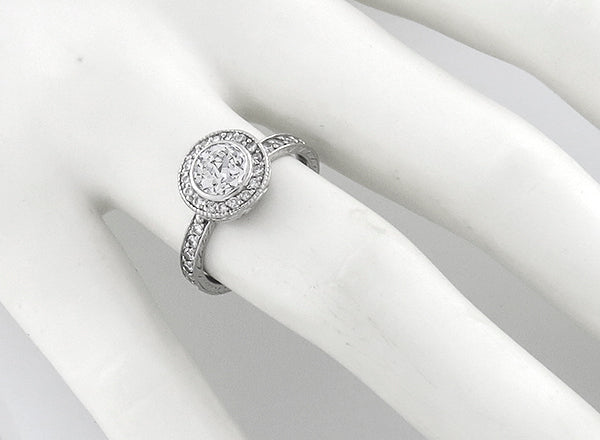 Antique Style 0.92ct Center Diamond Engagement Ring