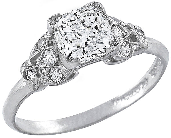 Antique Style 1.06ct Diamond Engagement Ring