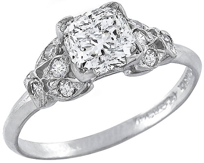 Antique Style 1.06ct Diamond Engagement Ring
