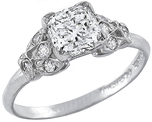 Antique Style 1.06ct Diamond Engagement Ring