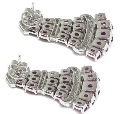 Antique Style 13.40ct Ruby 0.81ct Diamond Earrings