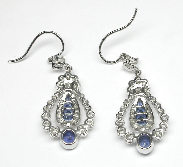 Antique Style 1.46ct Sapphire 1.10ct Diamond Earrings