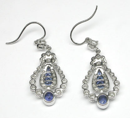 Antique Style 1.46ct Sapphire 1.10ct Diamond Earrings
