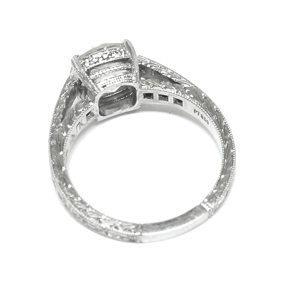 Antique Style 2.39ct Old  Mine Diamond Platinum Engagement Ring