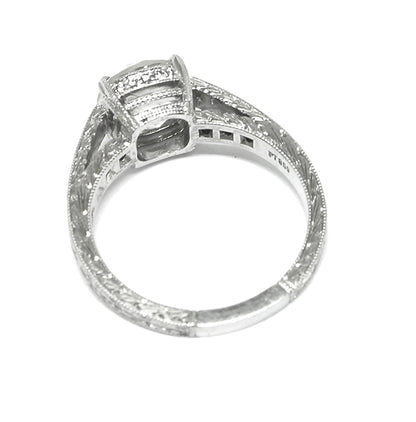 Antique Style 2.39ct Old  Mine Diamond Platinum Engagement Ring