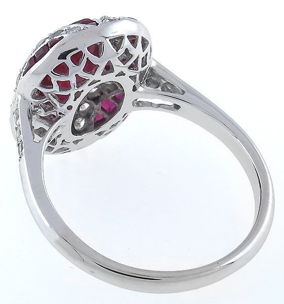 Antique Style 2.40ct Ruby 0.50ct Diamond Gold Ring