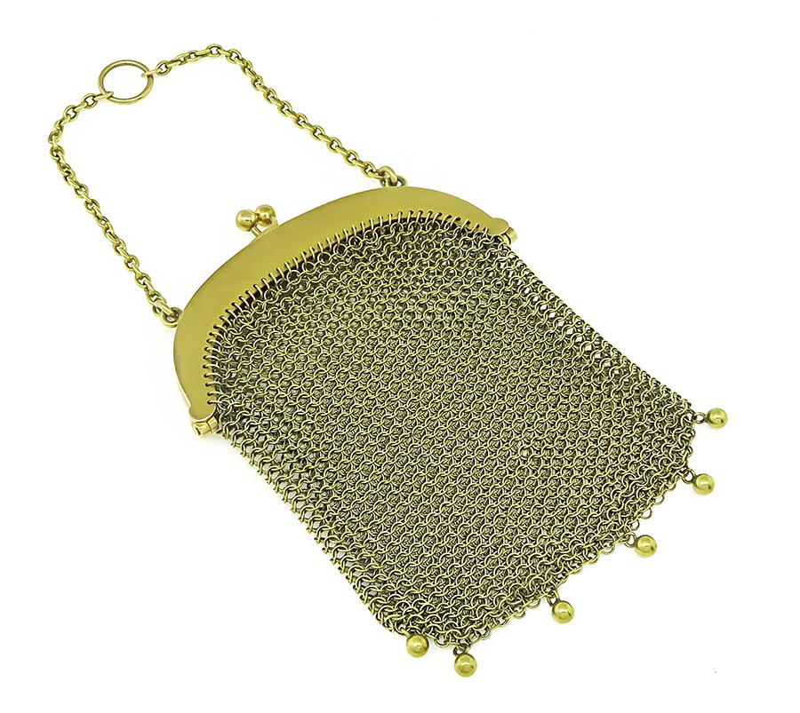Antique Gold Mesh Purse Israel Rose