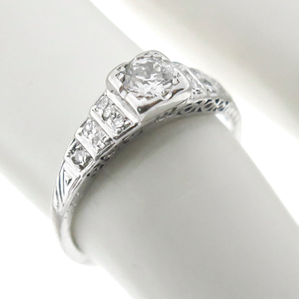 Art Deco 0.40ct Diamond Engagement Ring