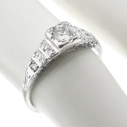 Art Deco 0.40ct Diamond Engagement Ring