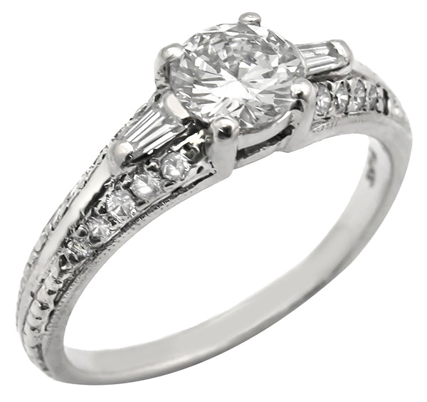 Art Deco 0.51ct Diamond Platinum Engagement Ring