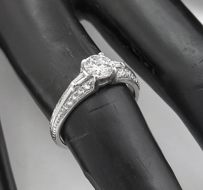 Art Deco 0.51ct Diamond Platinum Engagement Ring