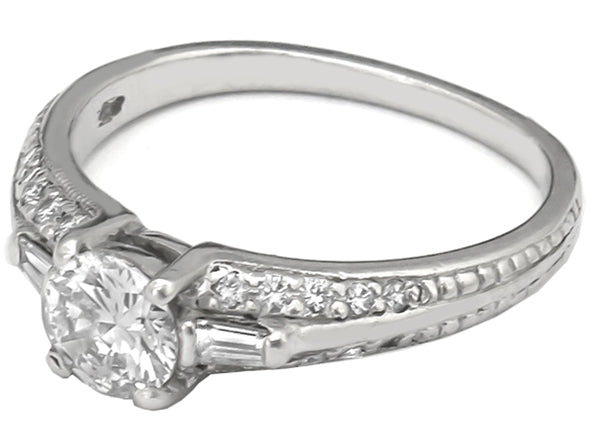 Art Deco 0.51ct Diamond Platinum Engagement Ring