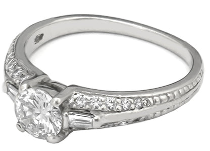 Art Deco 0.51ct Diamond Platinum Engagement Ring