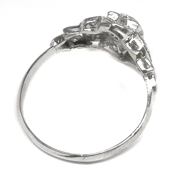Art Deco 0.70ct Old Mine Diamond Platinum Engagement Ring