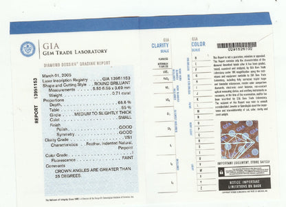 Art Deco 0.71ct Diamond 14k White Gold Engagement Ring