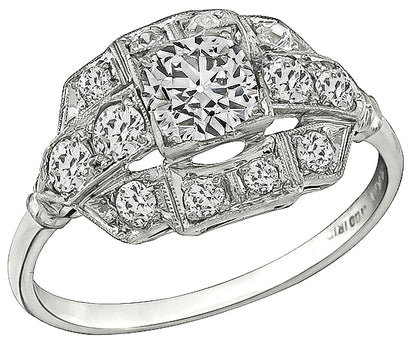 Art Deco 0.71ct Diamond Engagement Ring