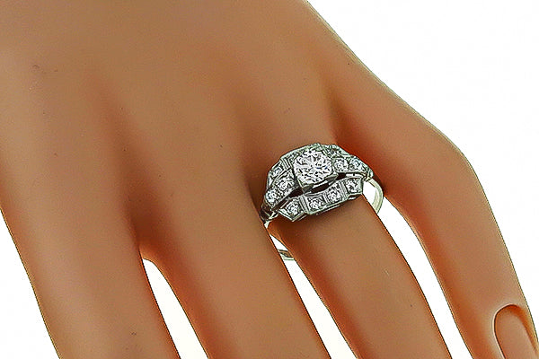 Art Deco 0.71ct Diamond Engagement Ring