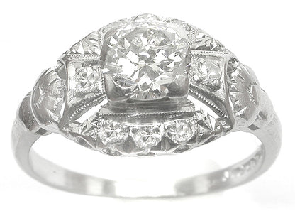 Art Deco  0.80ct Diamond 18kWhite Gold Engagement Ring