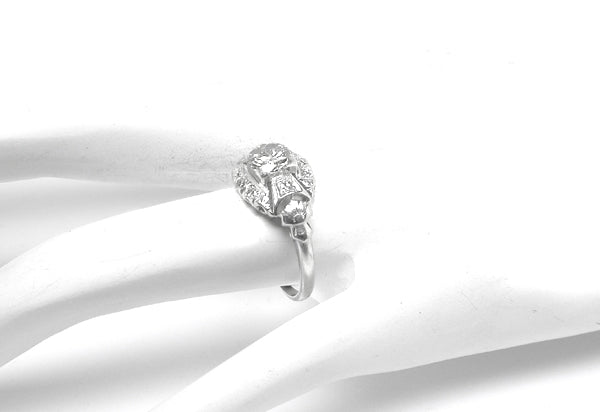 Art Deco  0.80ct Diamond 18kWhite Gold Engagement Ring