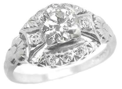 Art Deco  0.80ct Diamond 18kWhite Gold Engagement Ring