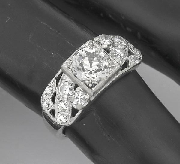 Art Deco 0.85ct Diamond 14k Gold Engagement Ring
