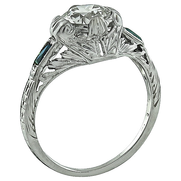Art Deco 0.90ct Diamond Engagement Ring