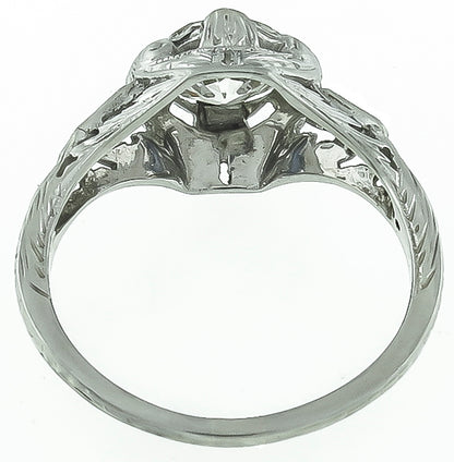 Art Deco 0.90ct Diamond Engagement Ring
