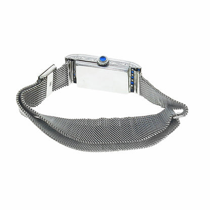 Art Deco 1.00ct Diamond 0.40ct Sapphire Platinum Gold  Watch