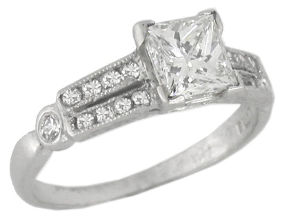 Art Deco 1.01ct Diamond Platinum Engagement Ring
