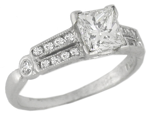 Art Deco 1.01ct Diamond Platinum Engagement Ring