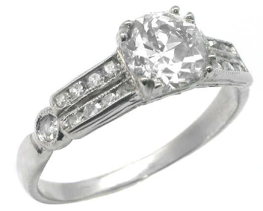 Art Deco 1.01ct Old European Diamond Platinum Engagement Ring