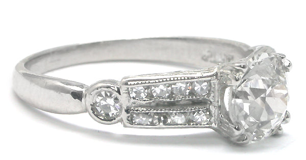 Art Deco 1.01ct Old European Diamond Platinum Engagement Ring