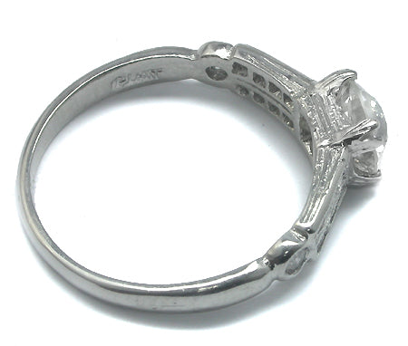Art Deco 1.01ct Old European Diamond Platinum Engagement Ring