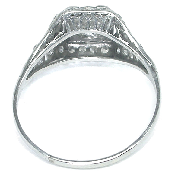 Art Deco 1.03ct Round Brilliant Diamond Platinum Engagement Ring