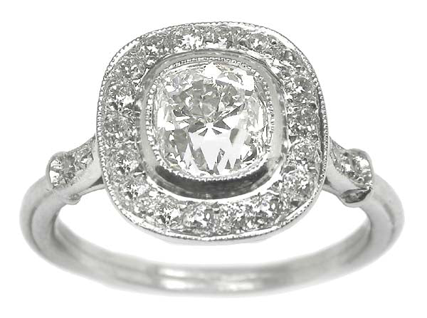 Art Deco 1.04ct Diamond Platinum Engagement Ring