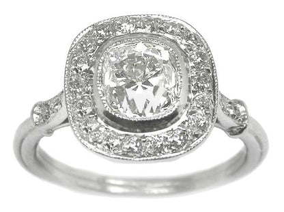 Art Deco 1.04ct Diamond Platinum Engagement Ring