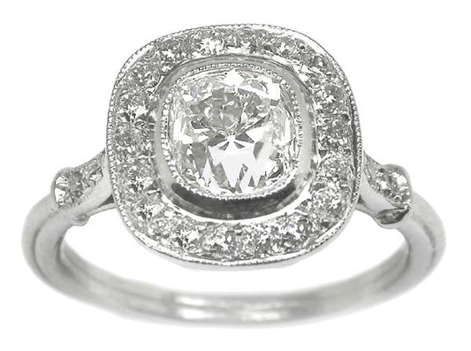 Art Deco 1.04ct Diamond Platinum Engagement Ring