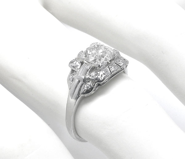 Art Deco 1.04ct Old European Diamond Platinum Engagement Ring