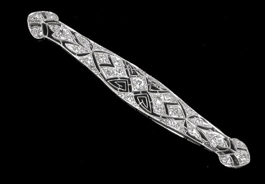 Art Deco 1.10ct Old Mine Diamond Platinum  Pin