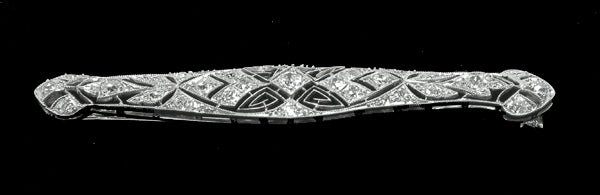 Art Deco 1.10ct Old Mine Diamond Platinum  Pin
