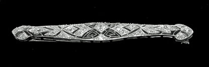 Art Deco 1.10ct Old Mine Diamond Platinum  Pin