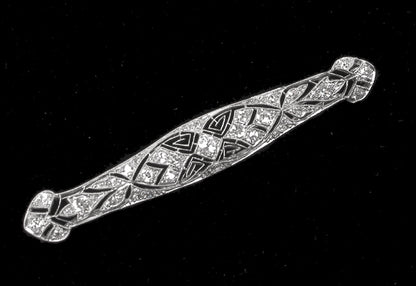 Art Deco 1.10ct Old Mine Diamond Platinum  Pin