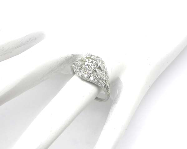 Art Deco 1.13ct Diamond Platinum Engagement Ring