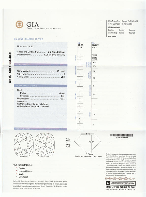 Art Deco 1.15ct Old Mine Diamond Sapphire Platinum Engagement Ring