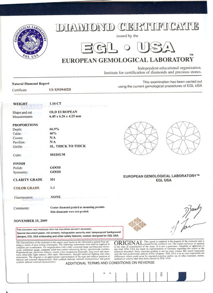 Art Deco 1.16ct Diamond, Onyx & Coral 18k White Gold Engagement Ring