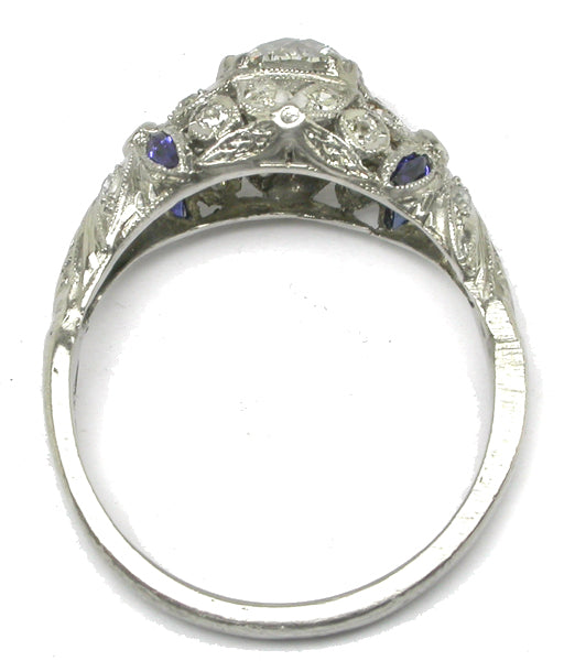 Art Deco 1.18ct Diamond Platinum Engagement Ring