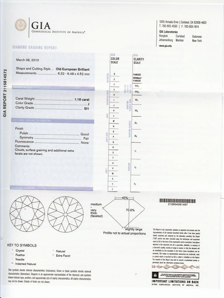 Art Deco 1.18ct Diamond Platinum Engagement Ring
